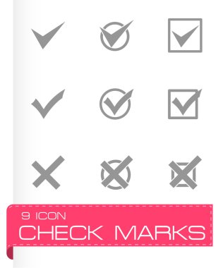 Vektör siyah onay işaretleri Icon set