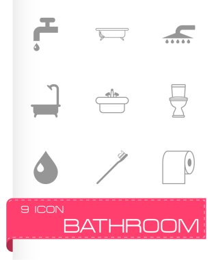 Vektör siyah banyo Icon set