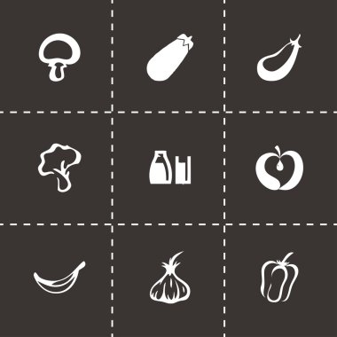 vektör siyah diyet simgeler kümesi