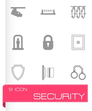 siyah vektör güvenlik simgeler kümesi