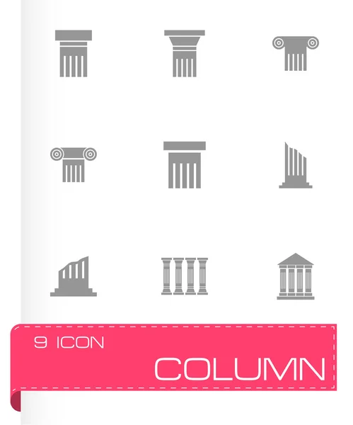 Vector black column icon set — Stock Vector