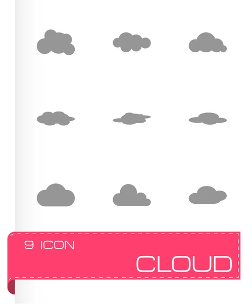 Vector black cloud icon set — Stock Vector