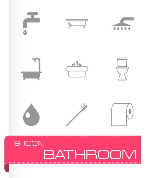 Vector negro conjunto de iconos de baño — Vector de stock