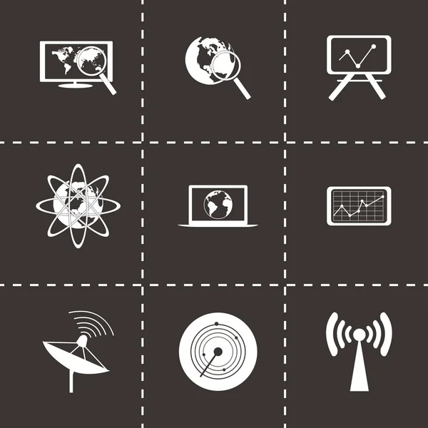 Vector black seo icons set — Stock Vector