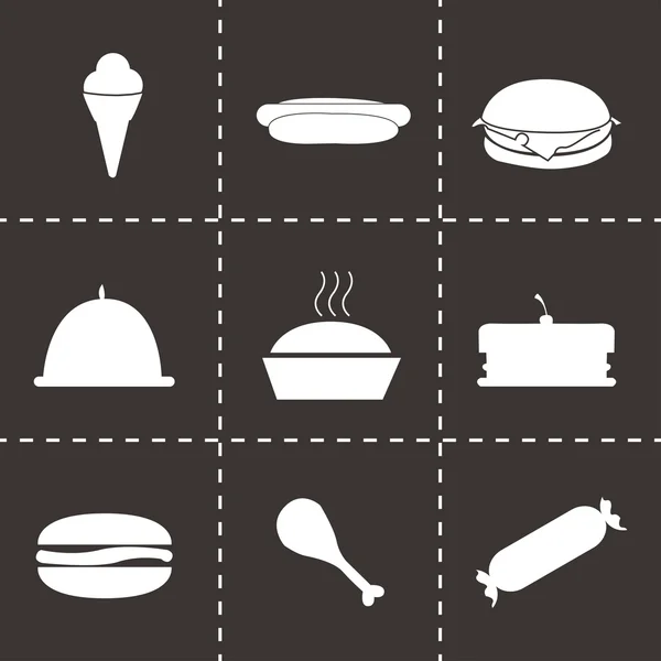 Conjunto de iconos de comida negra vectorial — Vector de stock