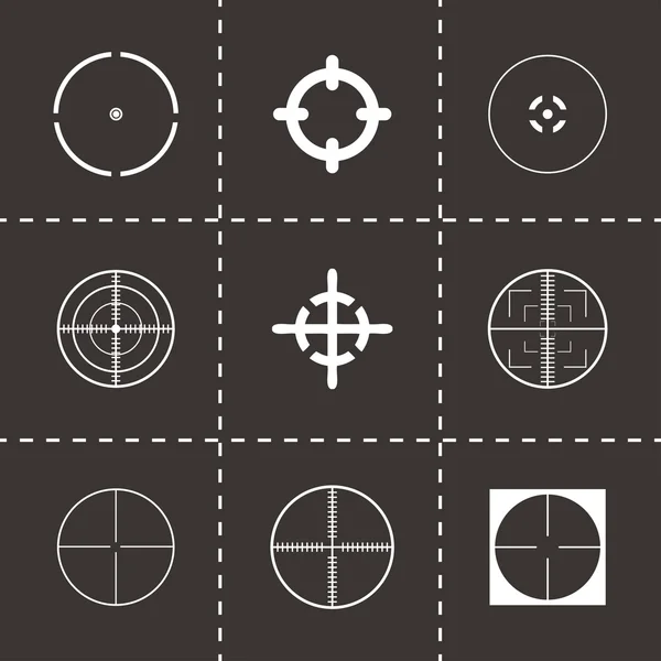 Vector black crosshair icons set — Stock Vector