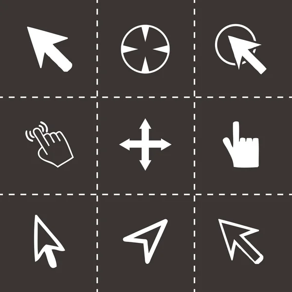 Vector black cursor icons set — Stock Vector