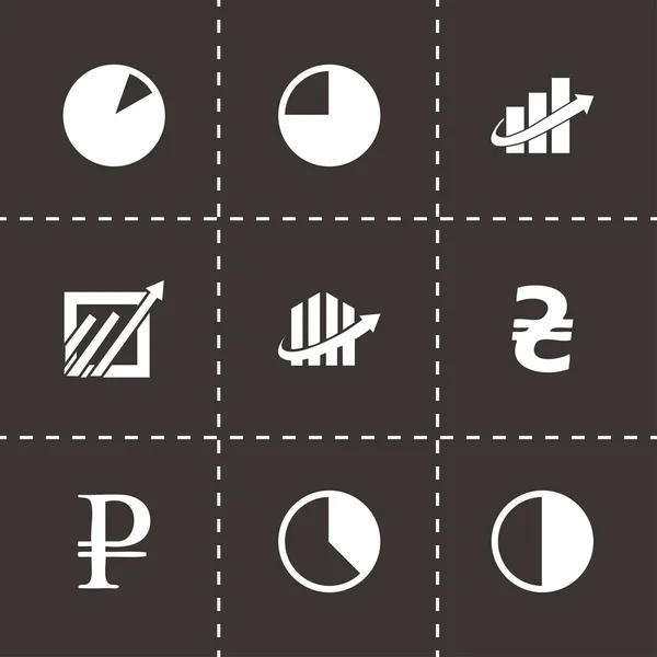 Vector black economic icons set — Stock Vector