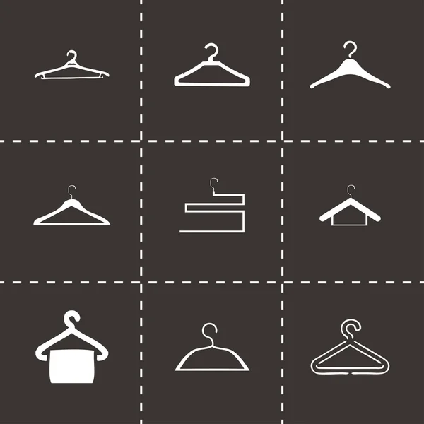 Vector black hanger icons set — Stock Vector