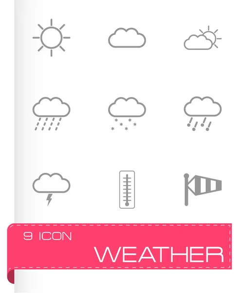 Vector black weather icons set — Stock Vector