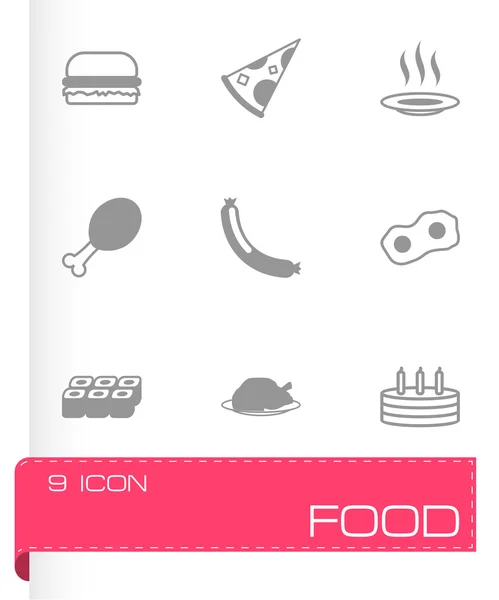 Vector black food icons set — Stock Vector