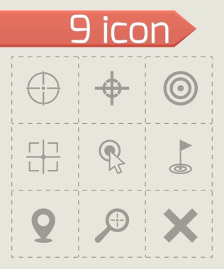 Vektör siyah hedef Icon set