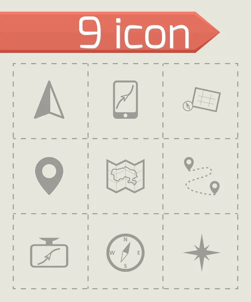 Vector black navigation icons set — Stock Vector