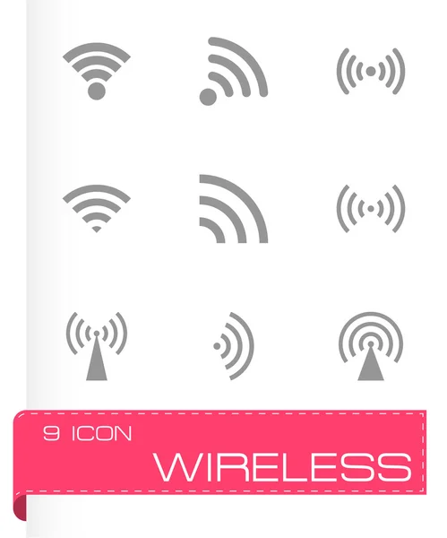 Vector black wireless icon set — Stock Vector