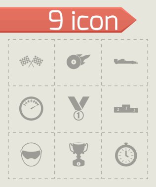 vektör ikonlar yarış siyah set