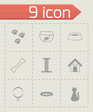 siyah vektör pet simgeler kümesi