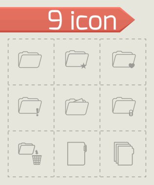 siyah vektör klasör simgeleri set