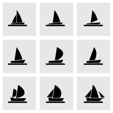 Vektör yelkenli Icon set
