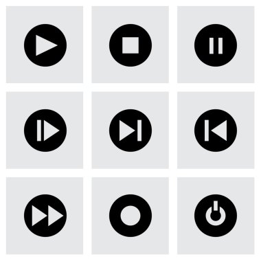 Vektör medya düğmeleri Icon set