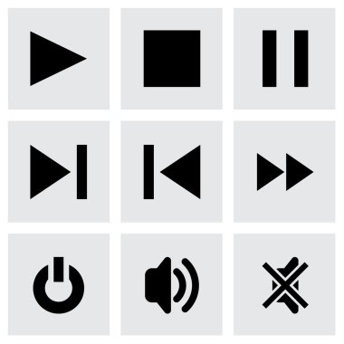Vektör media player Icon set