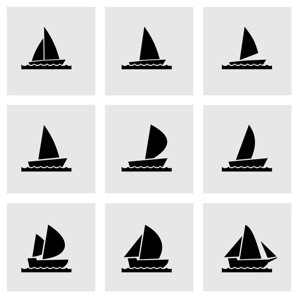 Vetor conjunto ícone veleiro — Vetor de Stock