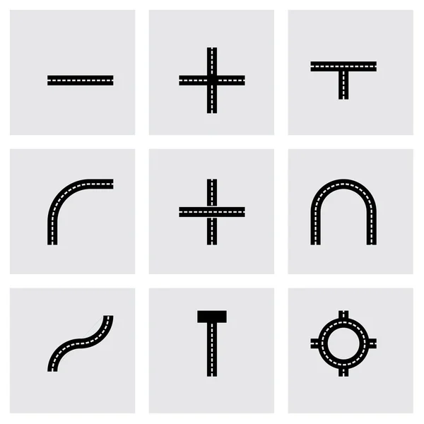 Vector road elements icon set — Stock Vector