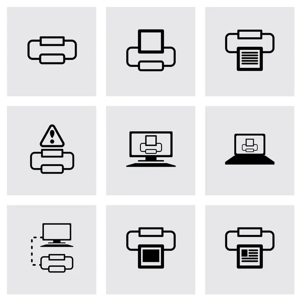 Ensemble d'icônes d'imprimante vectorielle — Image vectorielle