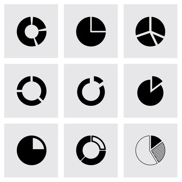 Vektor-Tortendiagramm-Symbol gesetzt — Stockvektor