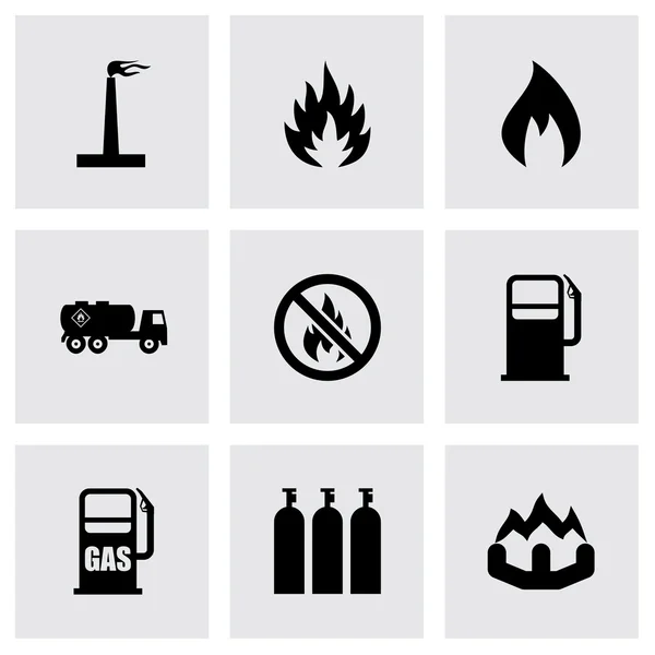 Vector natural gas icon set — Stock Vector