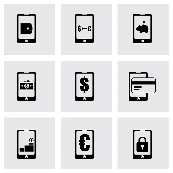 Ensemble d'icônes bancaires mobiles vectorielles — Image vectorielle