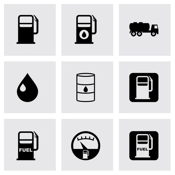 Vektor bensinstation Ikonuppsättning — Stock vektor
