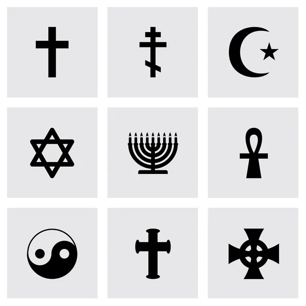 Vector religious symbols icon set — Stock Vector