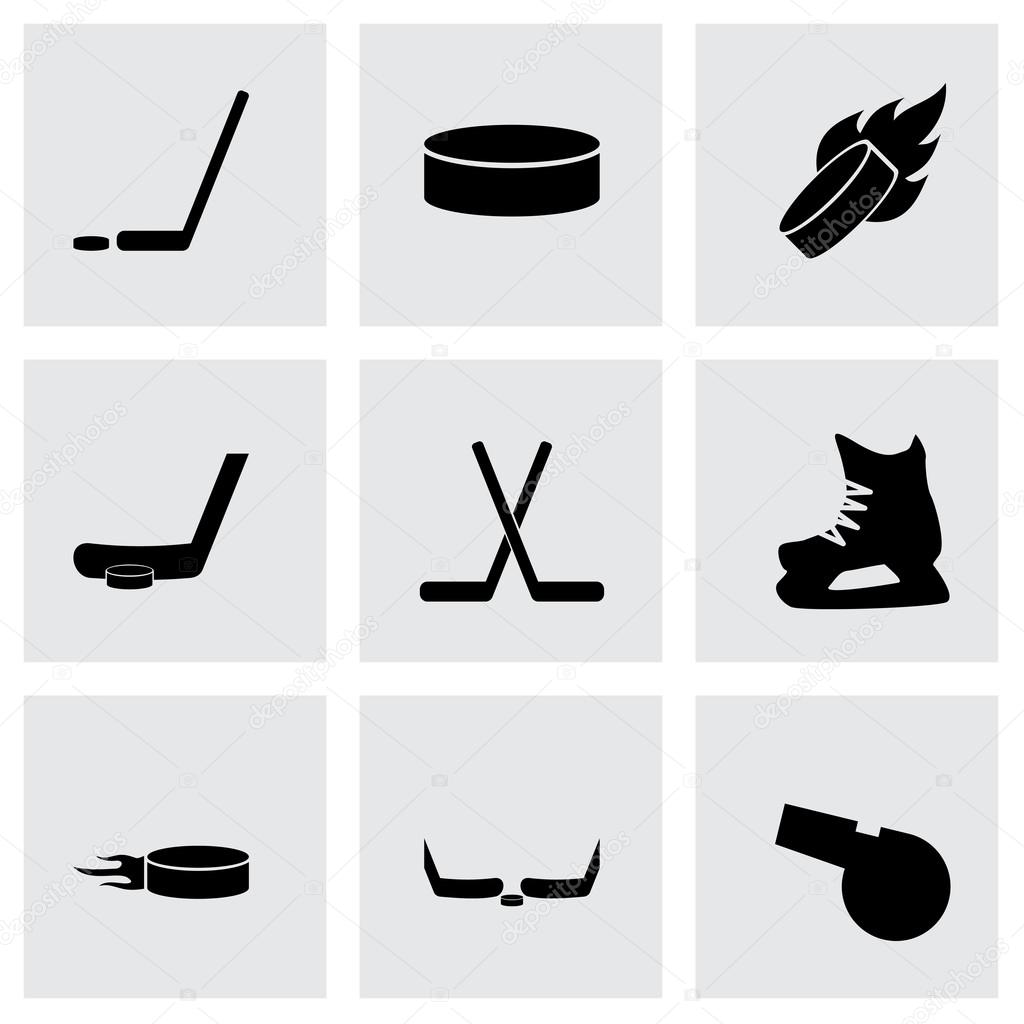 Vector hockey icon set