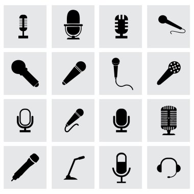 Vector microphone icon set