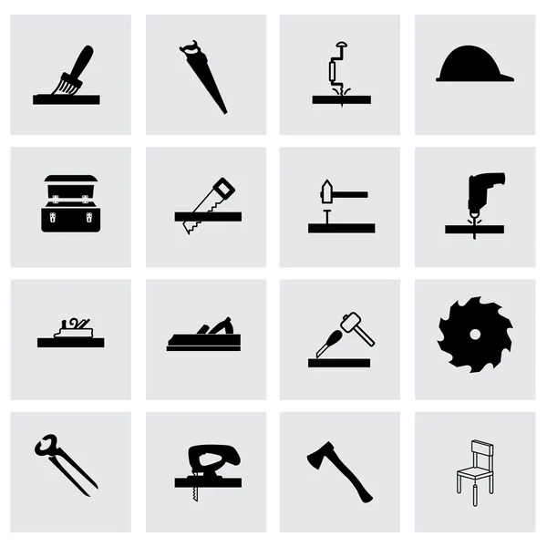 Juego de iconos de carpintería vectorial — Vector de stock