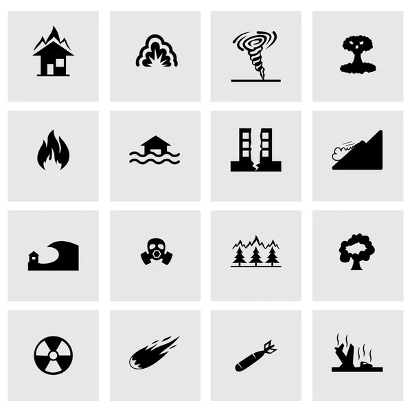 Vector disaster icon set — Stock Vector