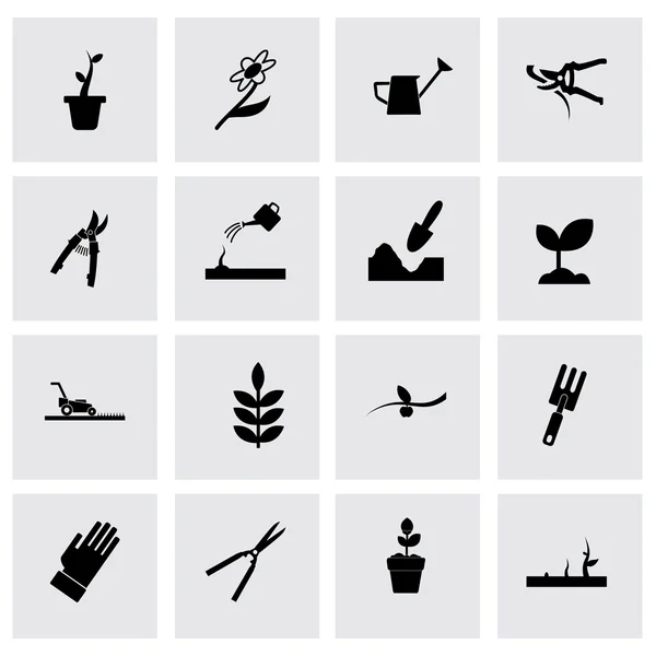 Vector gardening icon set — Stock Vector