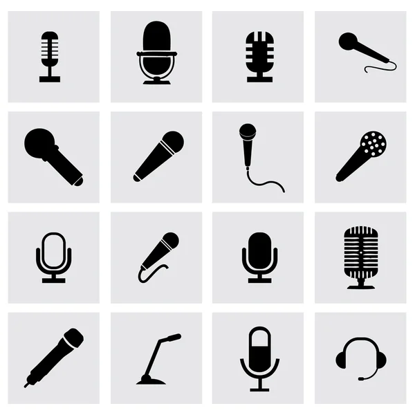 Set de iconos de micrófono vectorial — Vector de stock