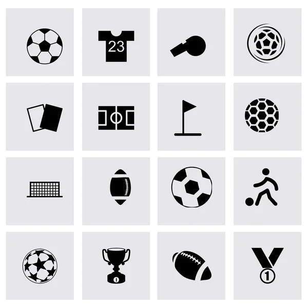 Vector icono de fútbol conjunto — Vector de stock