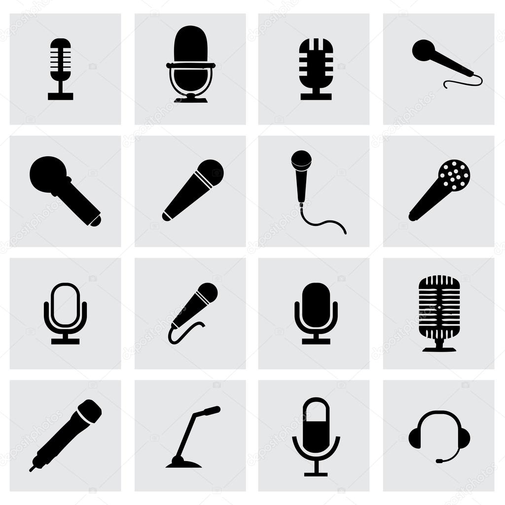 Vector microphone icon set