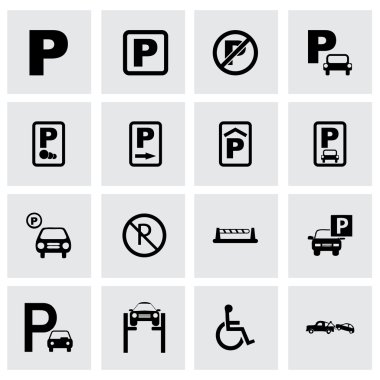 Vektör Icon set otopark