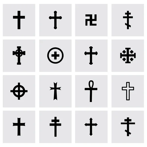 Набор значков векторных крестов — стоковый вектор