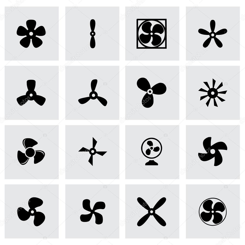 Vector fans and propellers icon set