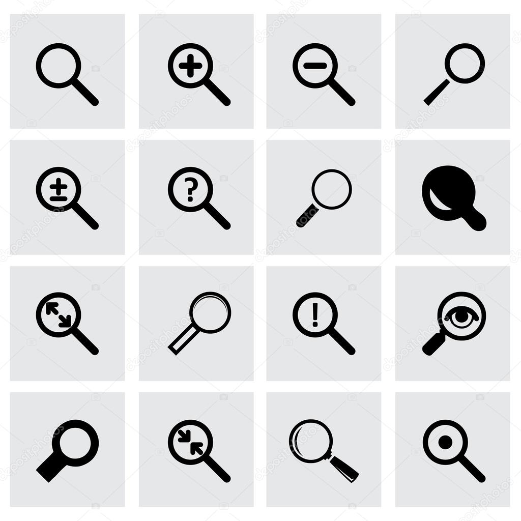 Vector magnifying icon set