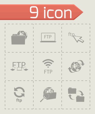 Vektör Ftp Icons set