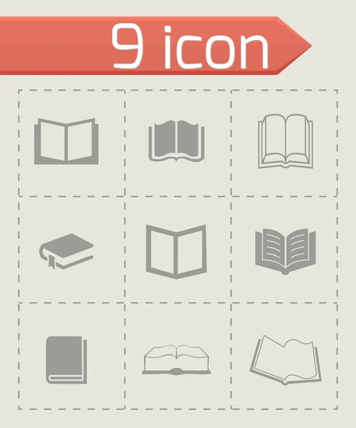 Conjunto de iconos de libro vectorial — Vector de stock
