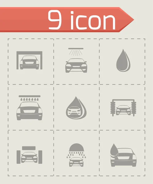 Vector car wash icons set — Stock Vector