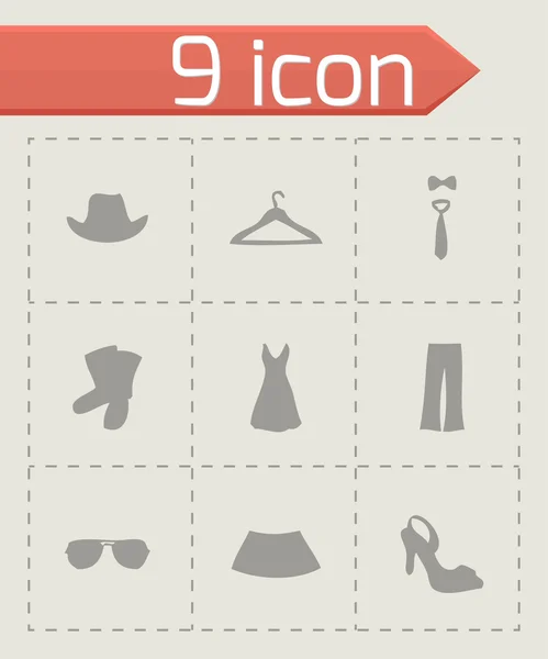 Conjunto de iconos de ropa vectorial — Vector de stock