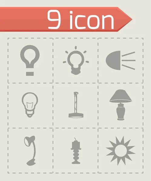 Vector light icons set — Stock Vector