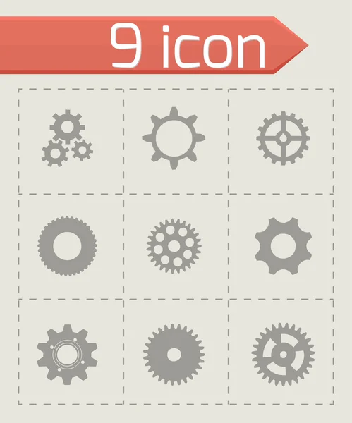 Vector gear  icons set — Stock Vector